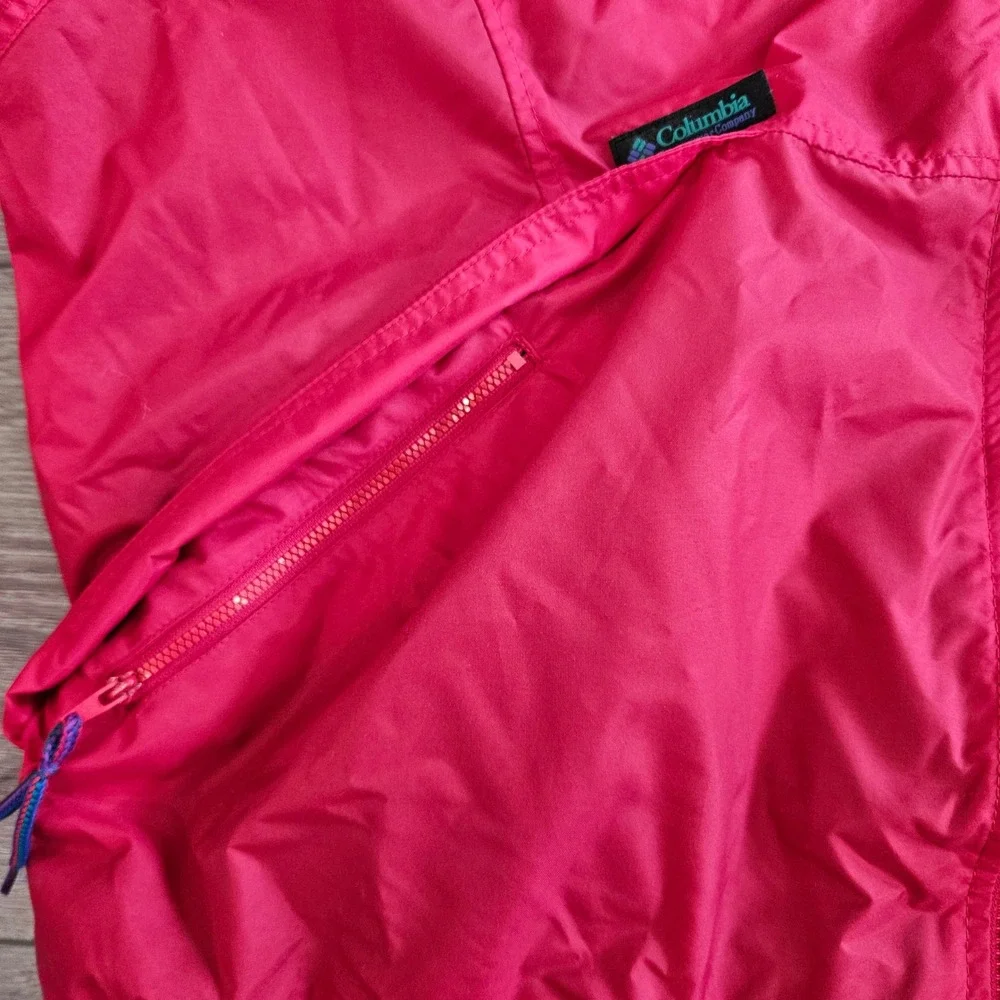 Vintage Columbia‎ Mens XL Windbreaker Jacket Red Black Full Zip Colorblock 90s